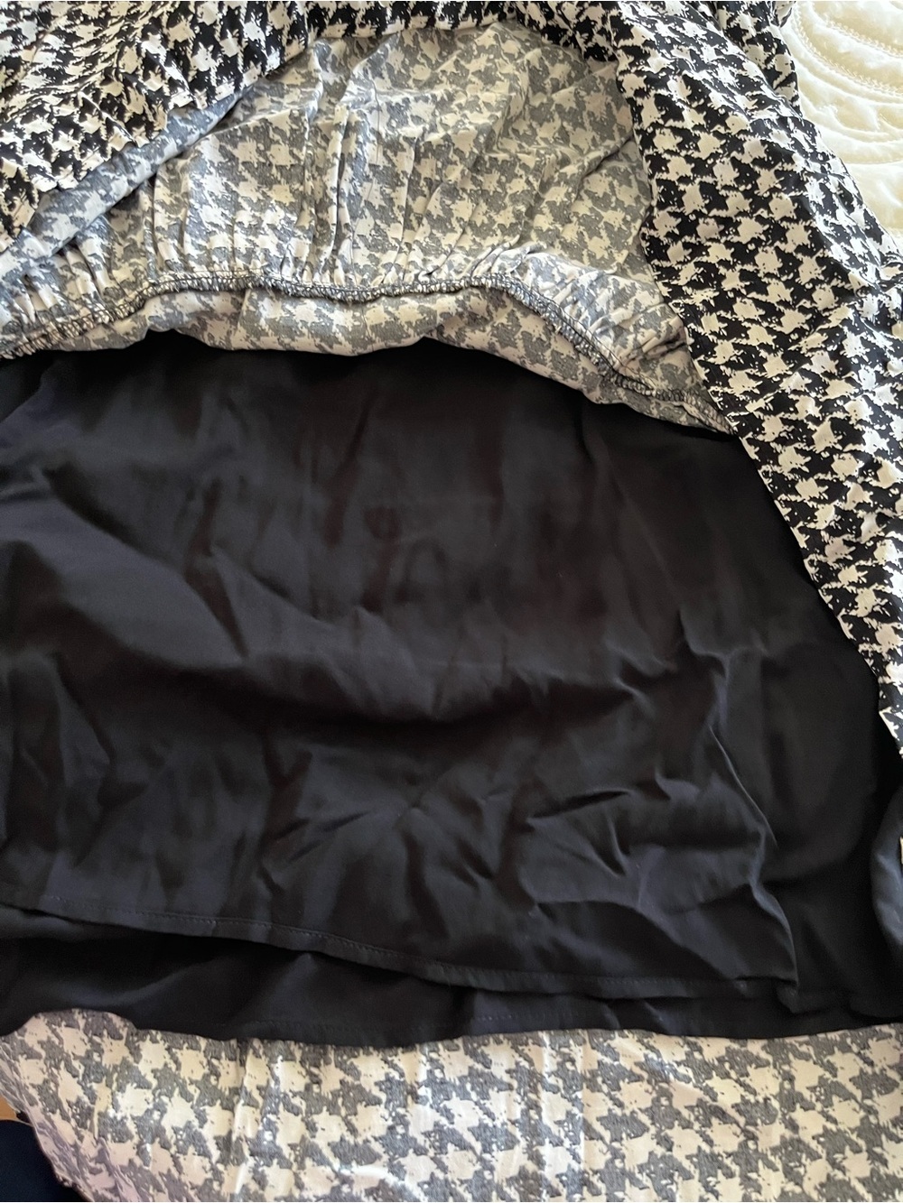 Maeve Black and White Houndstooth Button Front Top xs - Picture 7 of 9